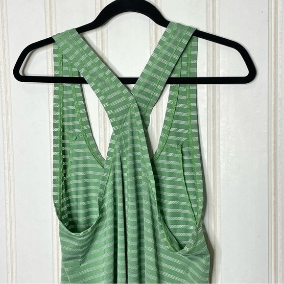 Zyia green striped Nimbus split open back tank top sz XL 406 - Picture 9 of 10